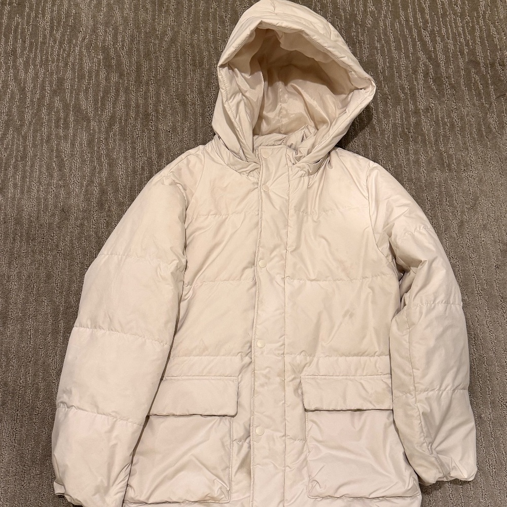 Girls Uniqlo Parka Cream Size 11/12